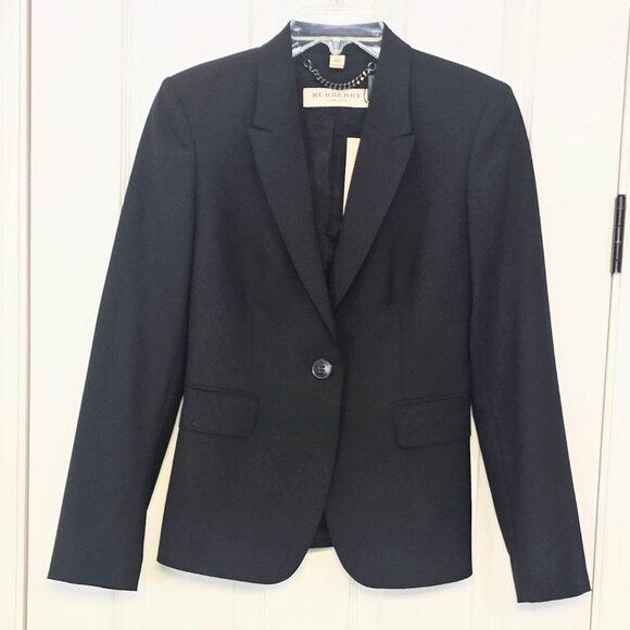 BURBERRY Black Women's Blazer - Size 4 - Picture 1 of 11